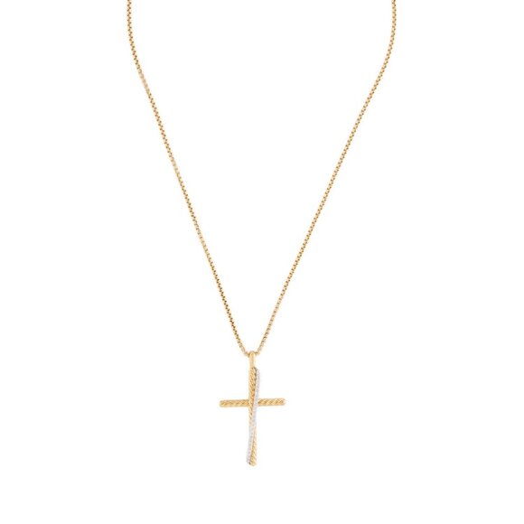 DAVID YURMAN 18K 750 GOLD DIAMOND 0.32CTW CROSSOVER CROSS PENDANT NECKLACE - Picture 5 of 9